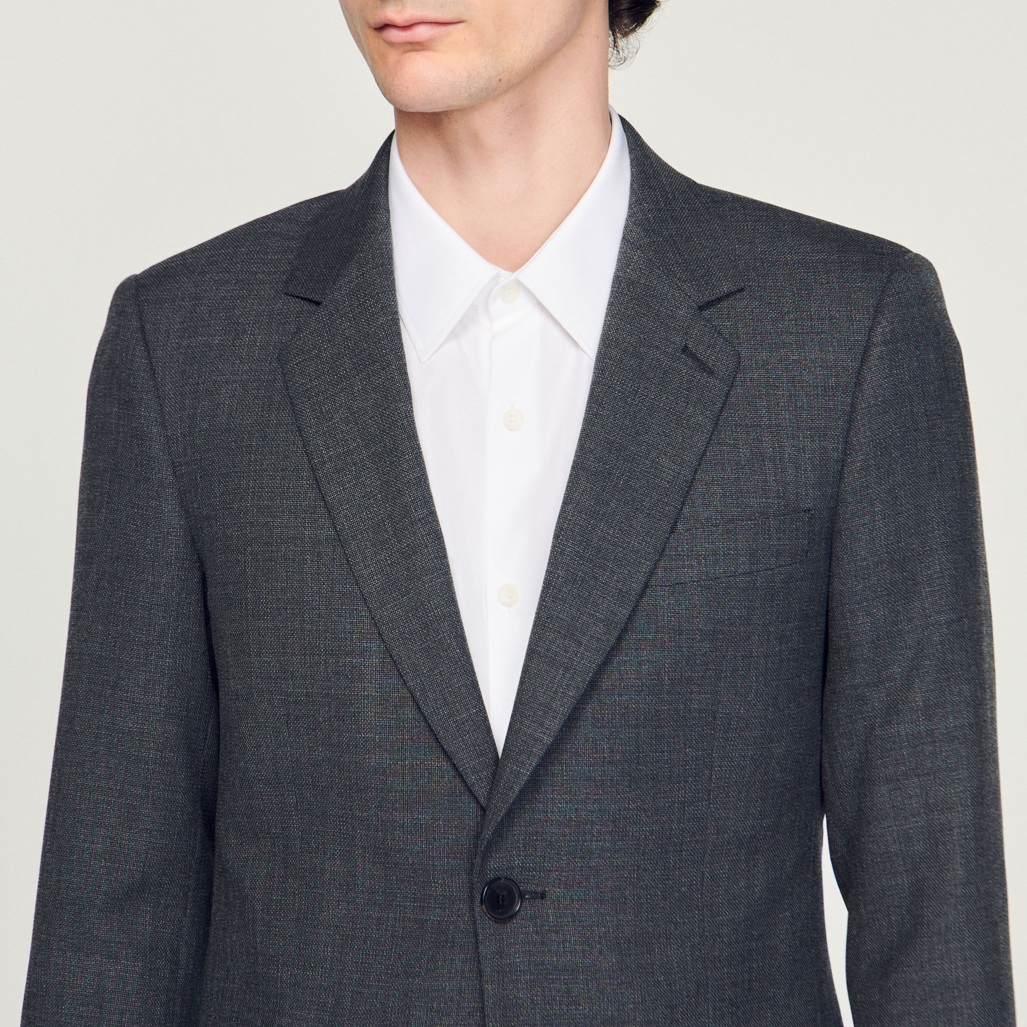 Grey Wool suit jacket - Suits & Blazers | Sandro Paris