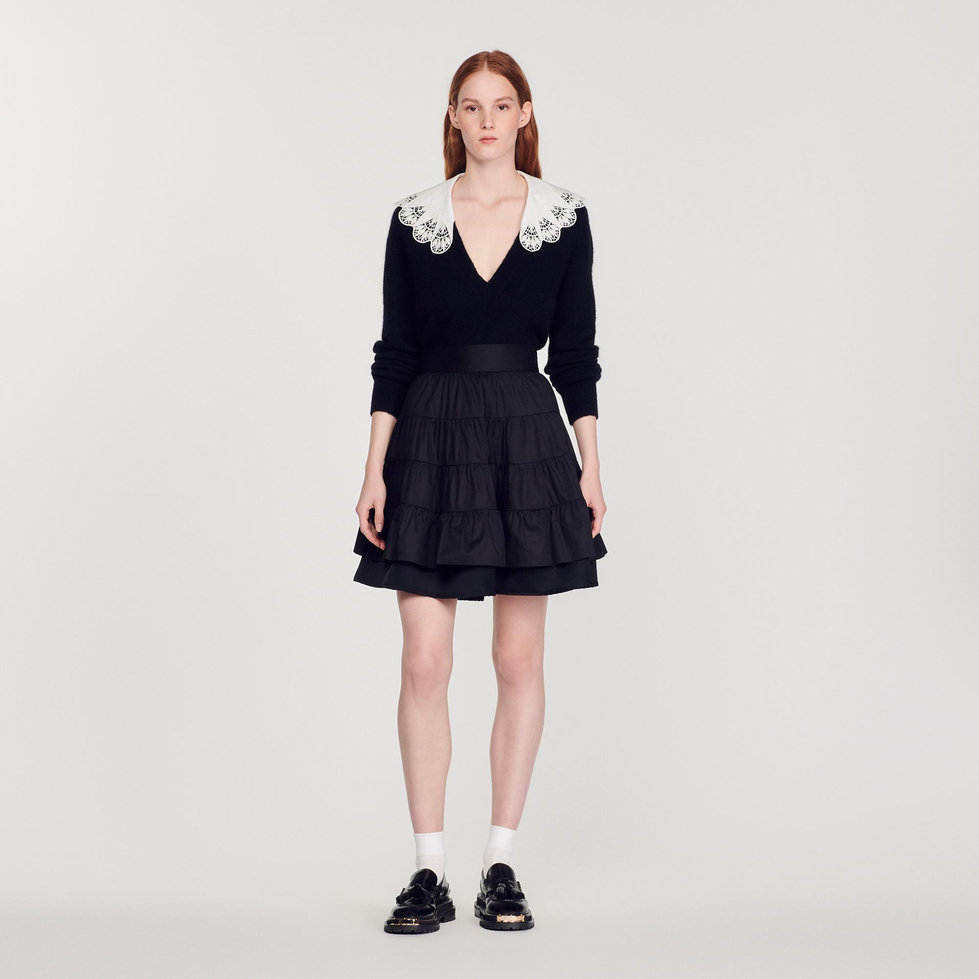 Fanfan Short dual-material skirt - Skirts | Sandro Paris