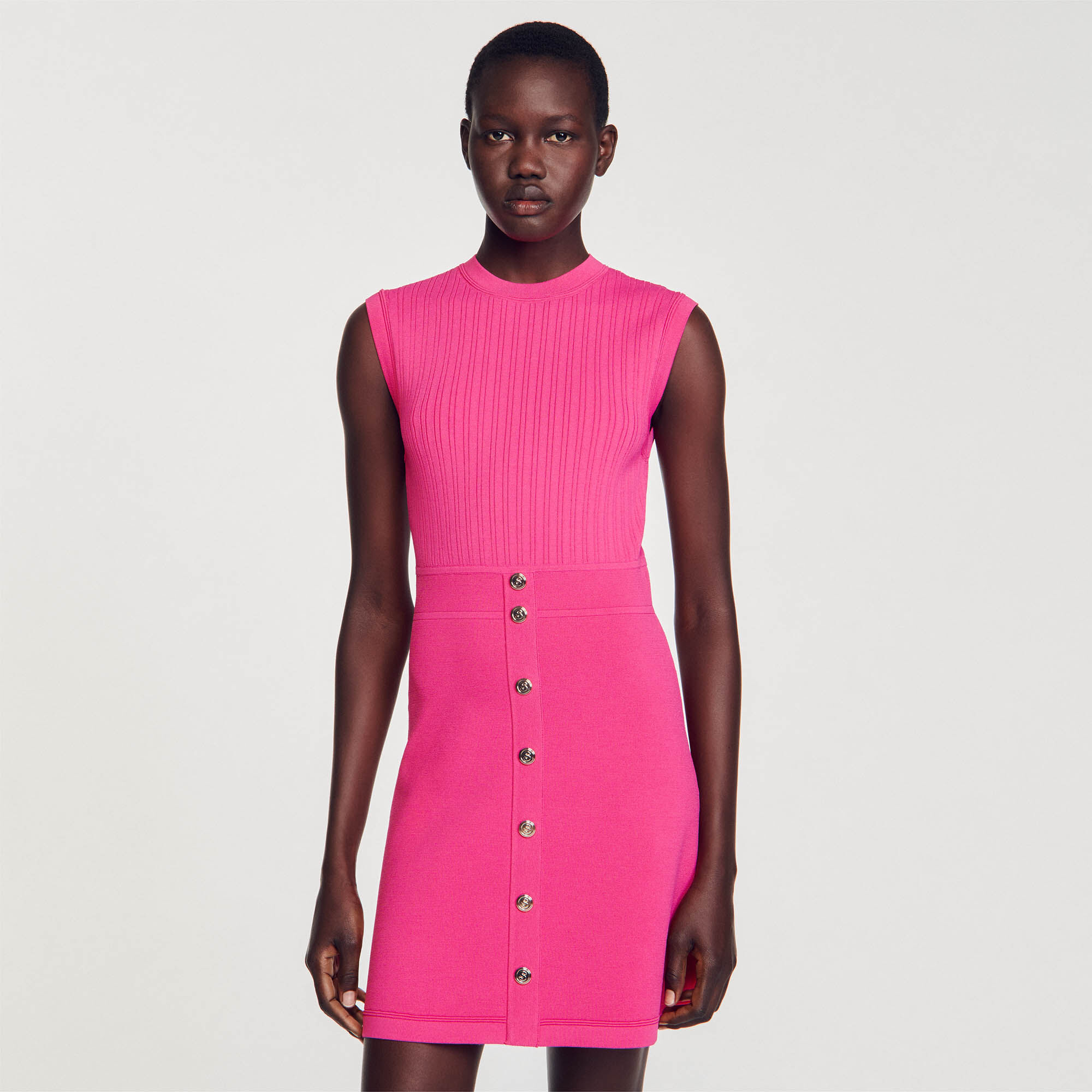 Sweety Short dress with buttons Dresses Sandro Paris
