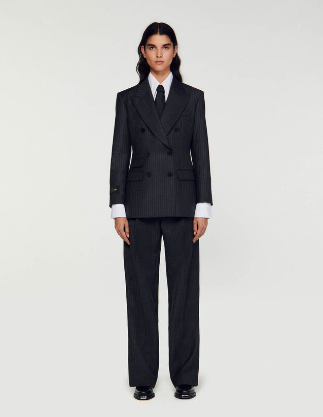 Stripy suit jacket Grey US_Womens