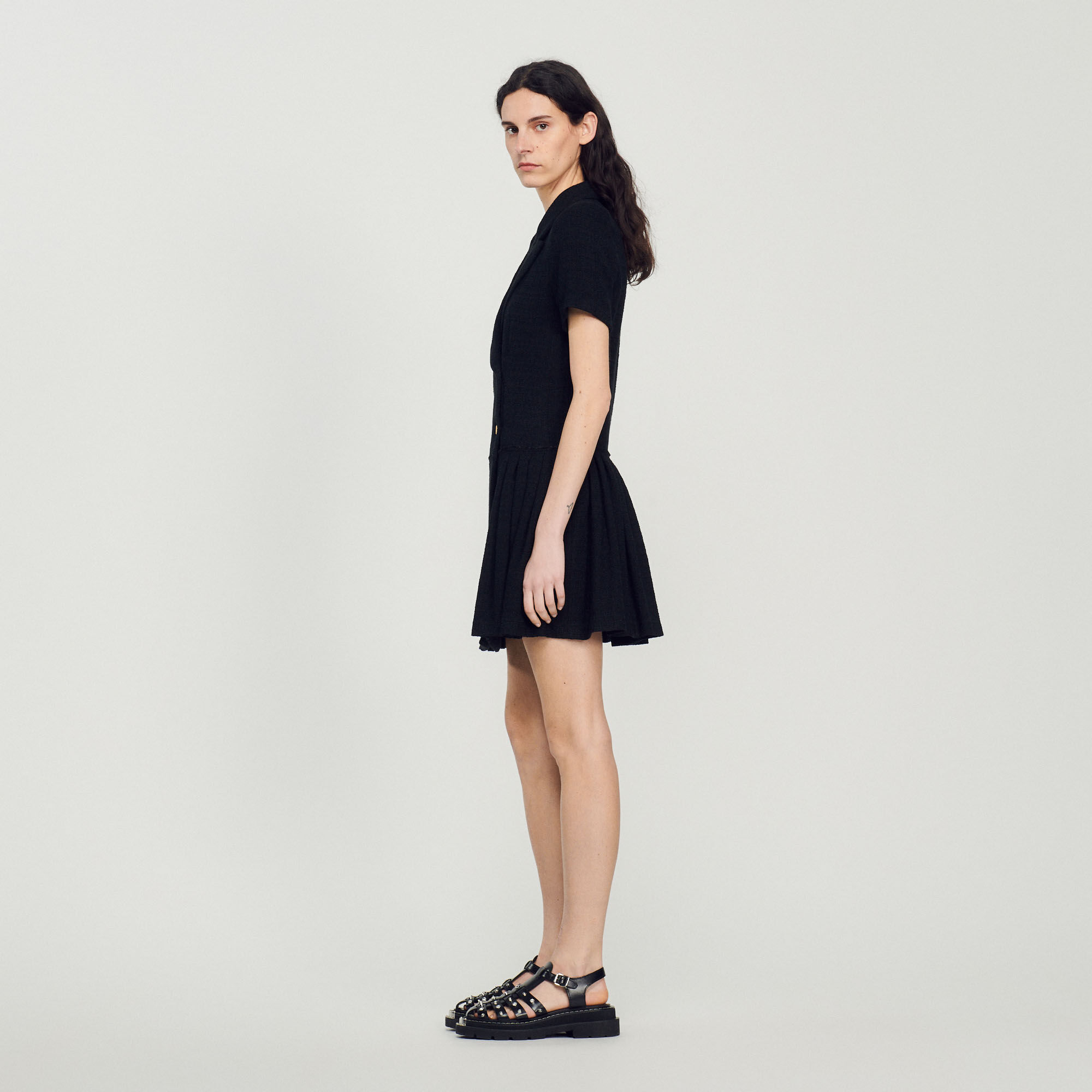 Rossa Short tweed coat dress Dresses Sandro Paris