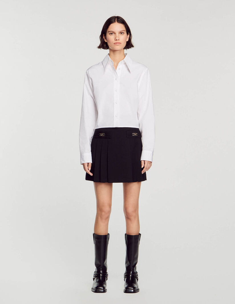Sandro Short skirt with stitched pleats