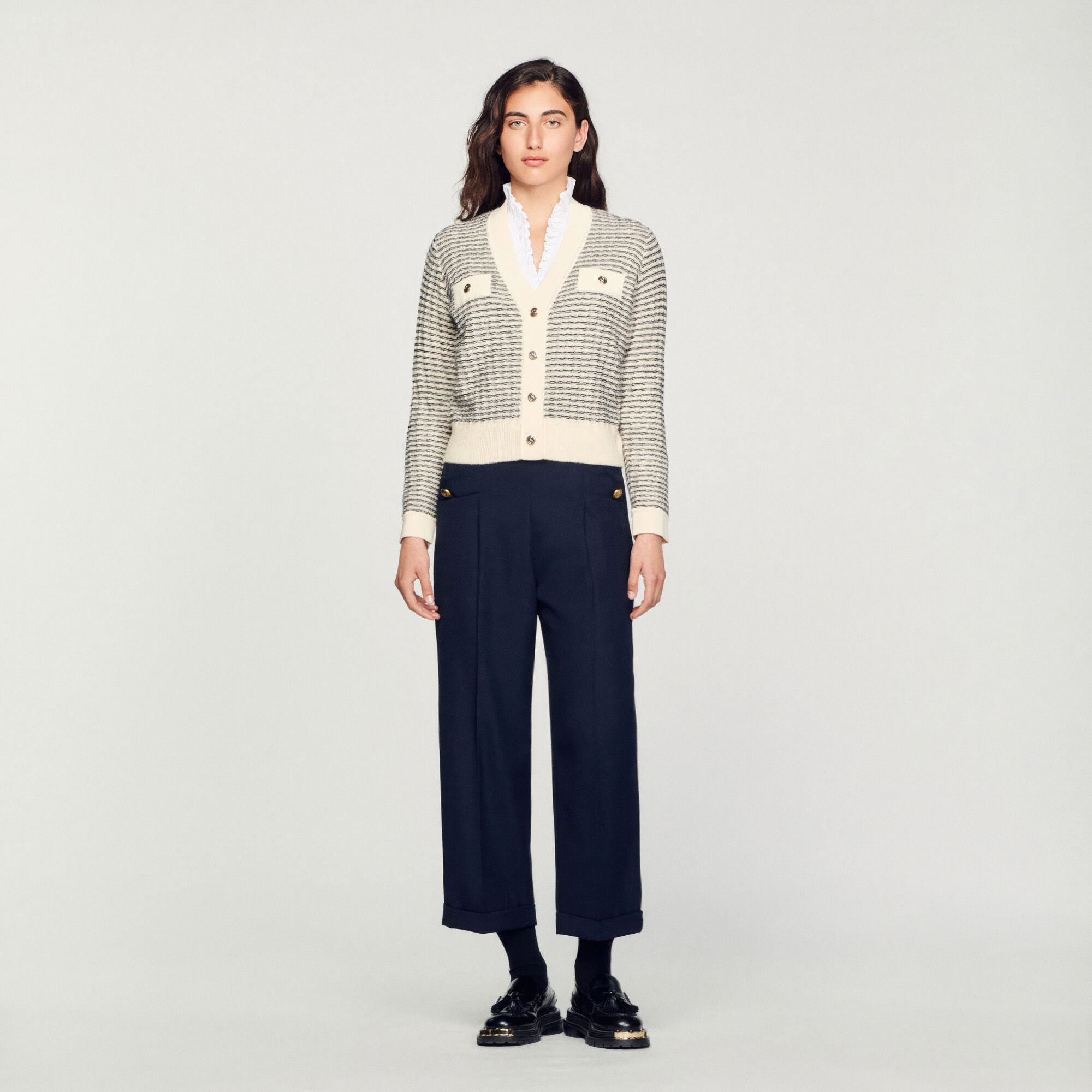 Sandro long cardigan outlet with long sleeves