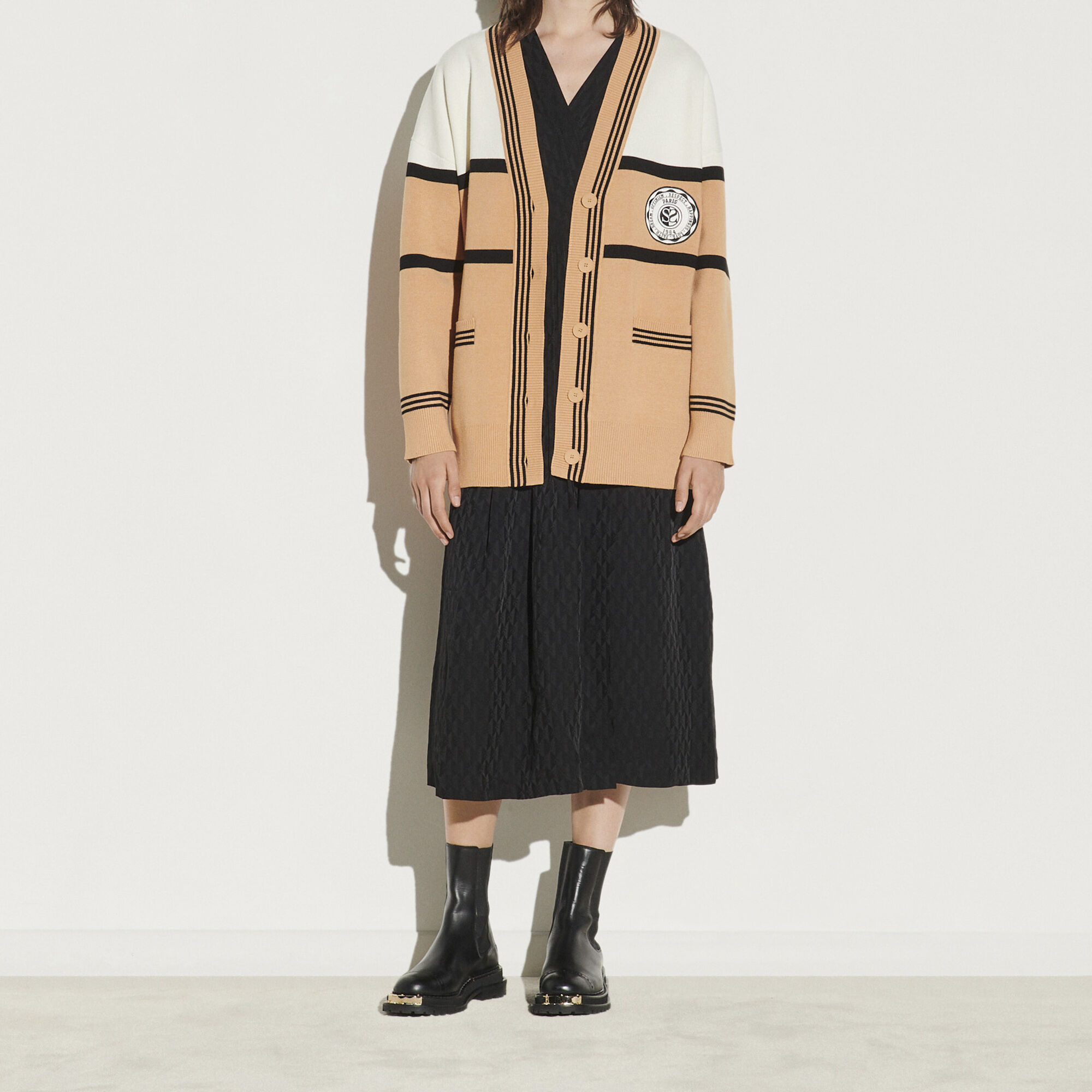 sandro oversized checked cardigan