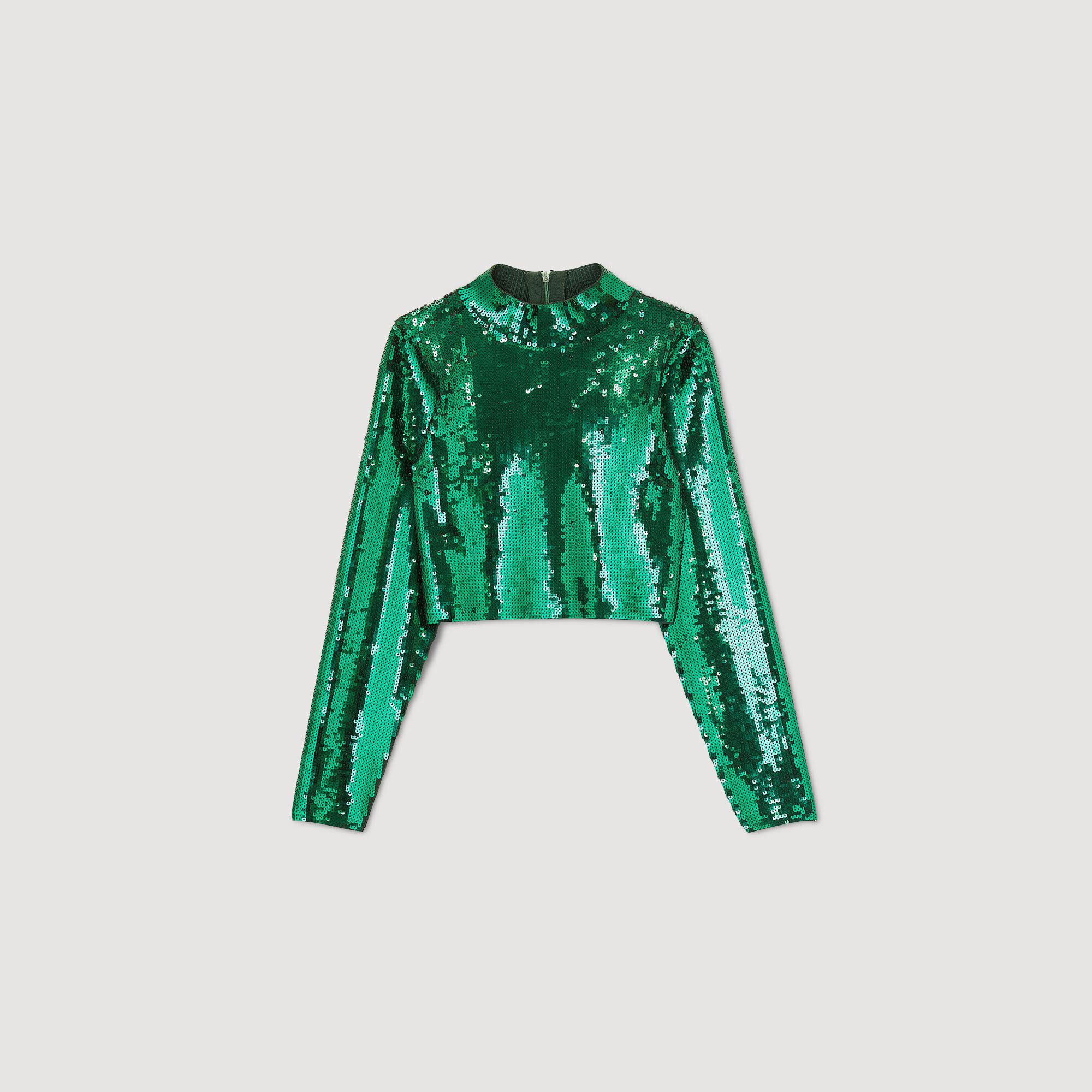 Zara sequin knit sweater 2025