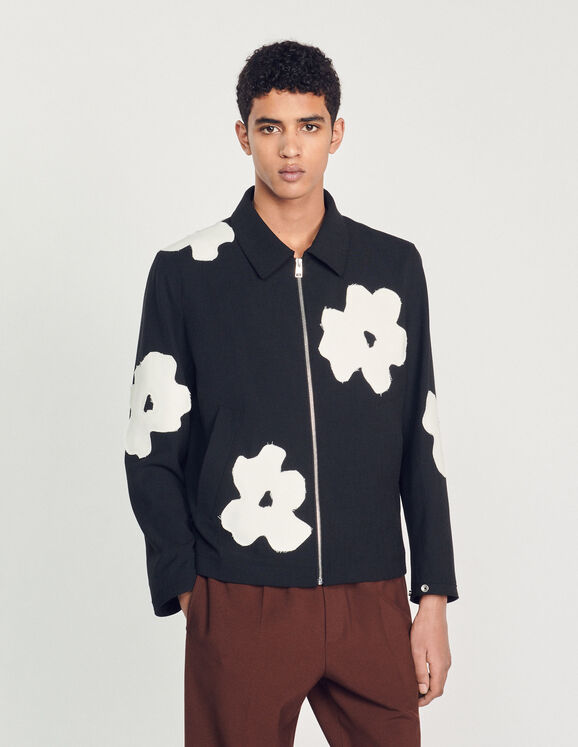 Jacket Jacket with flower motifs - Jackets | Sandro Paris