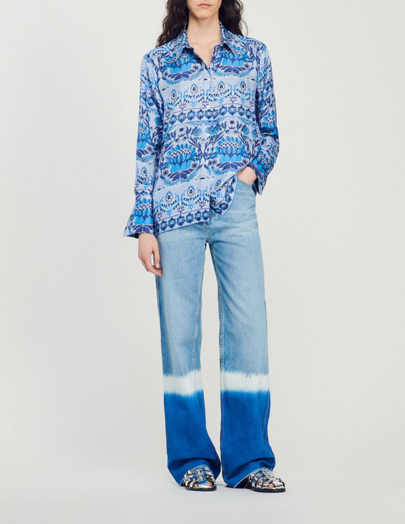 Sandro Women's Lazuli Silk Shirt