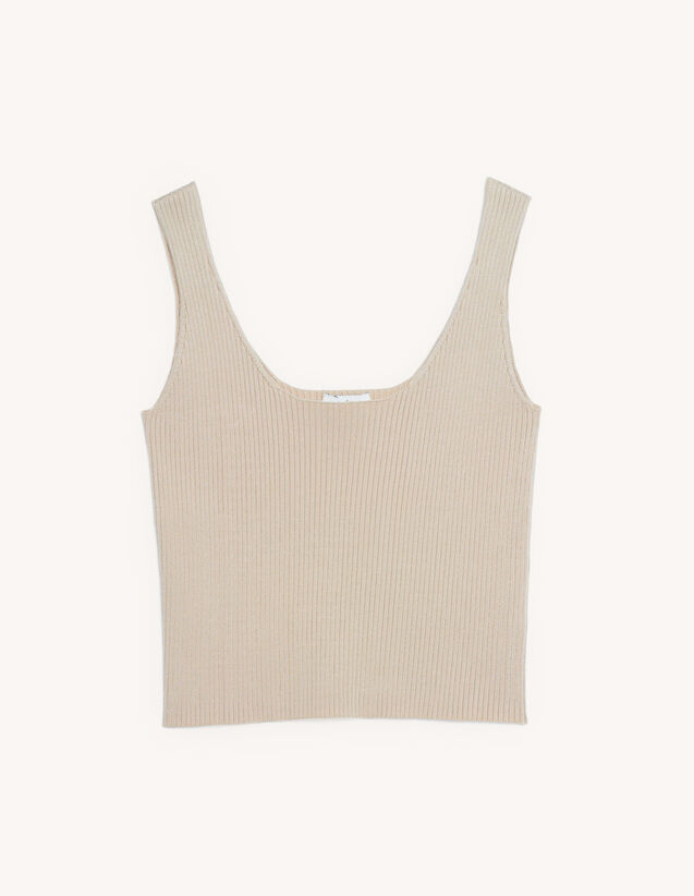 Sandro Ribbed knit cropped vest top. 2