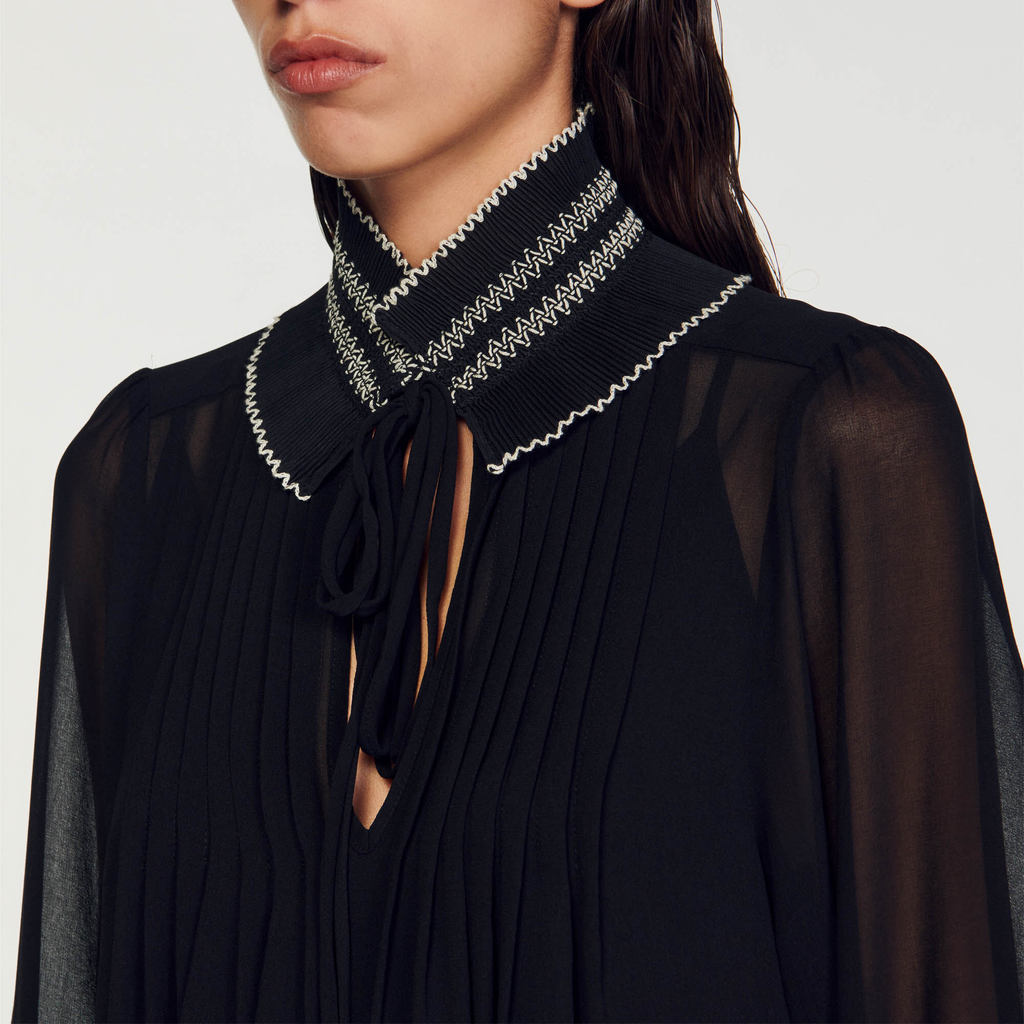 Sandro pleated dress clearance