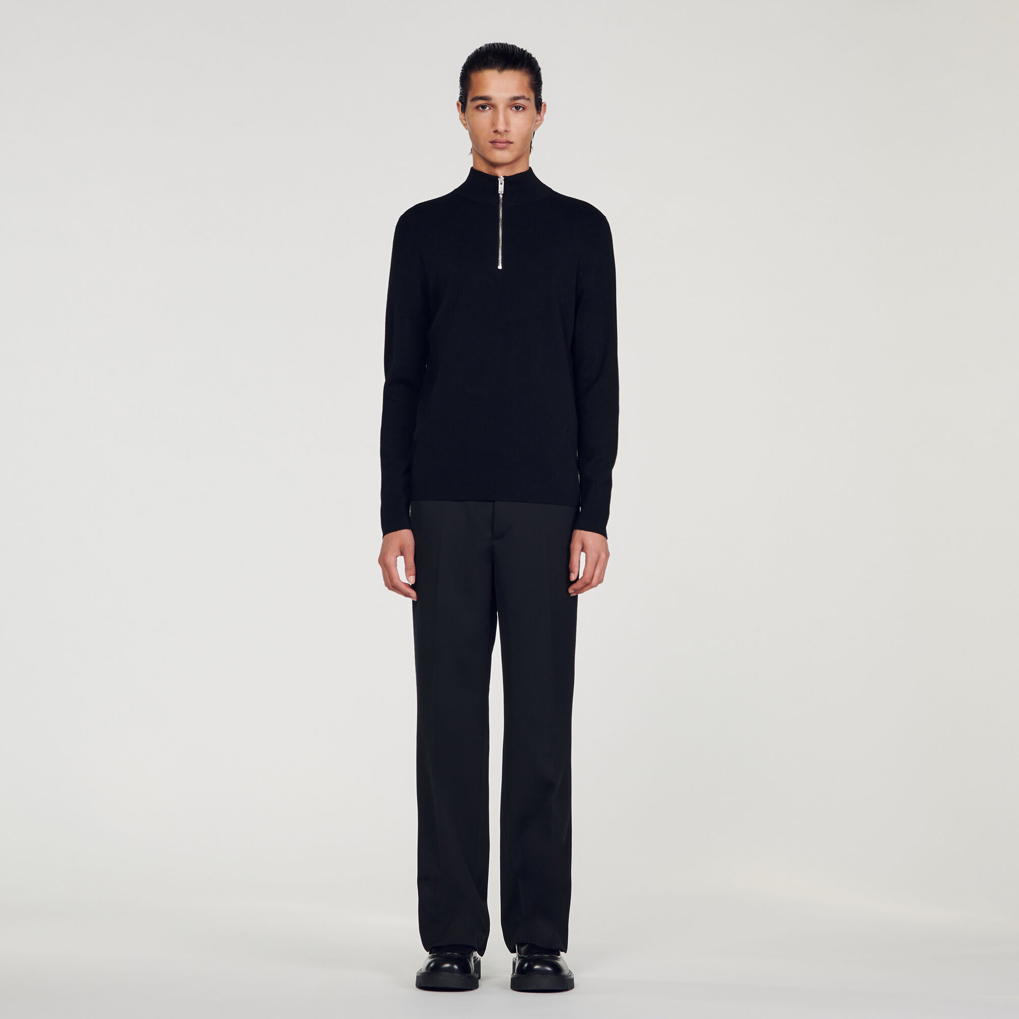 Mens half hotsell zip jumper black
