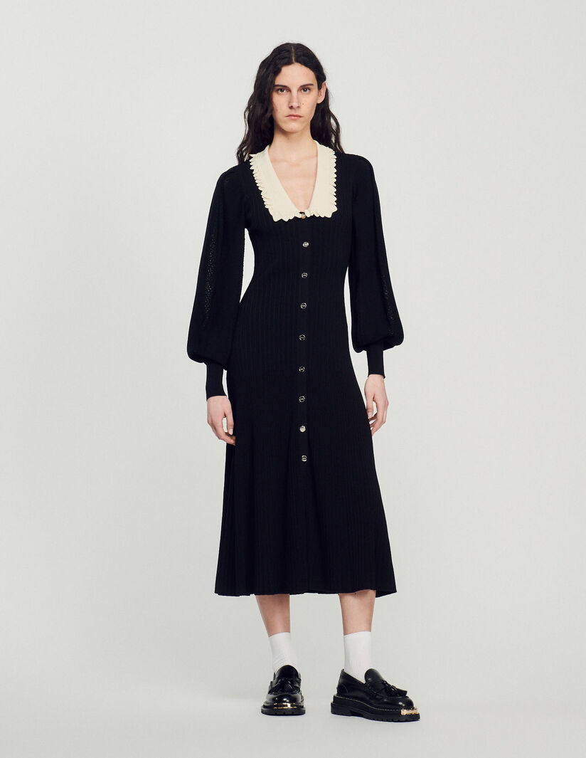 Sandro Long dress with long sleeves