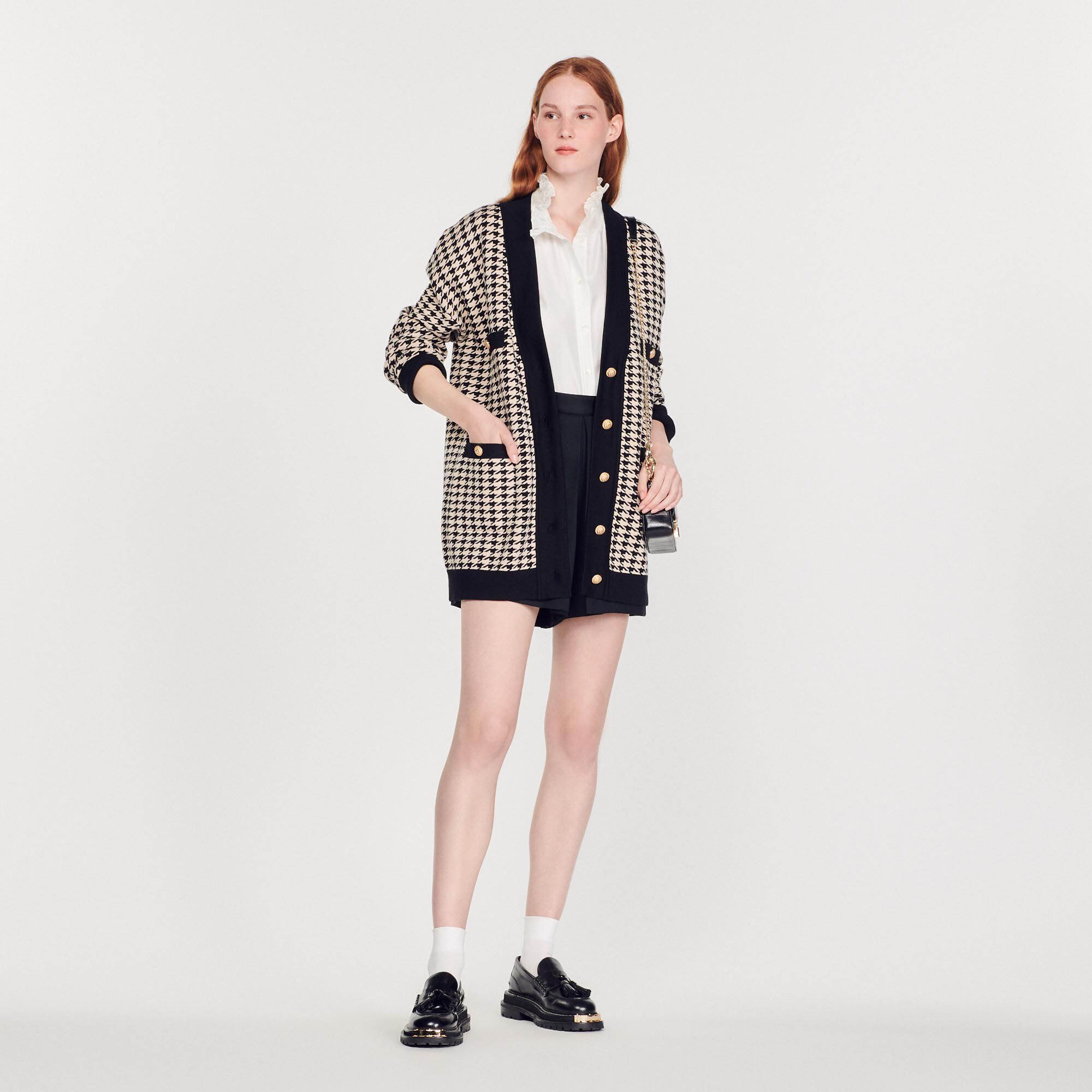 sandro checked cardigan