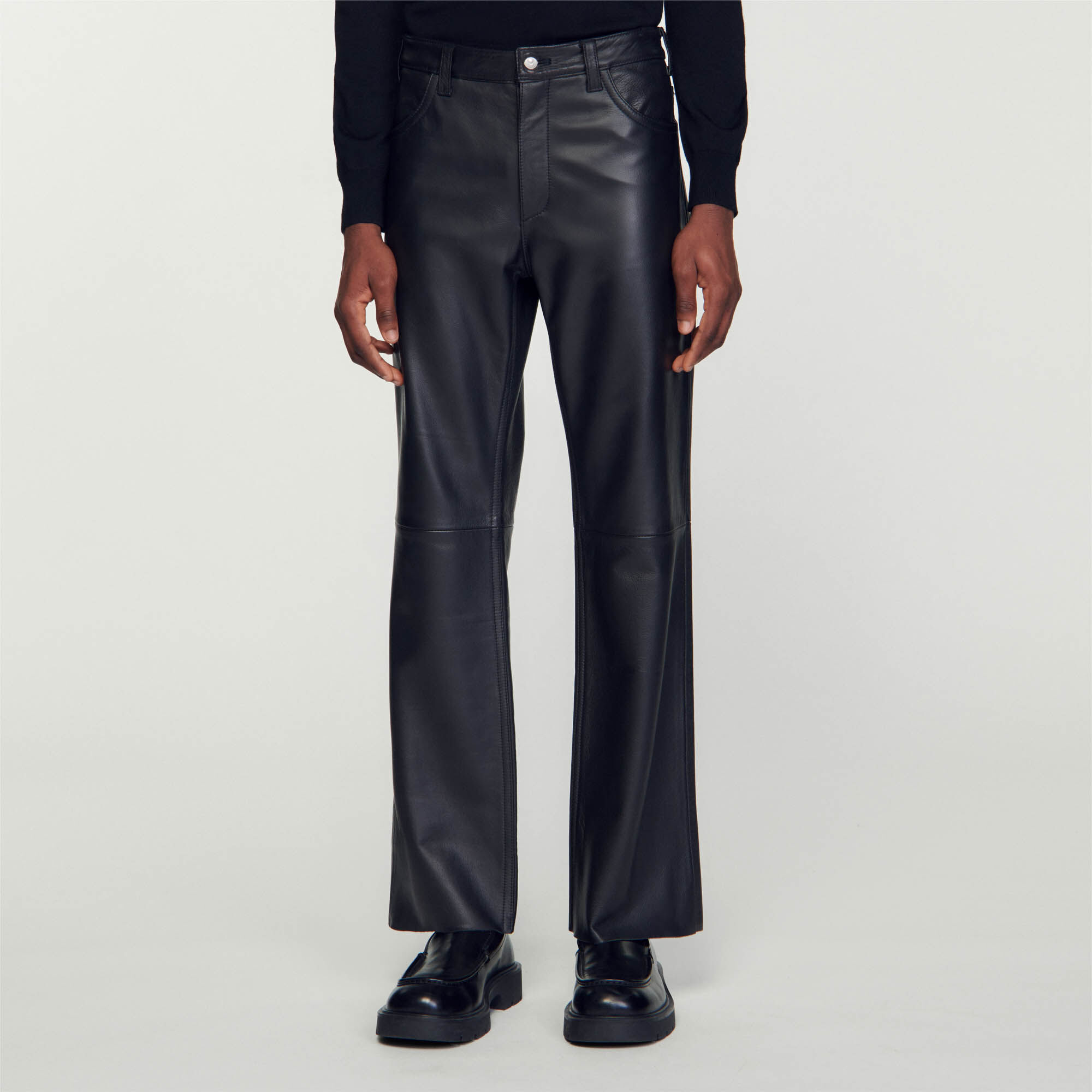 Pantalon discount cuir sandro