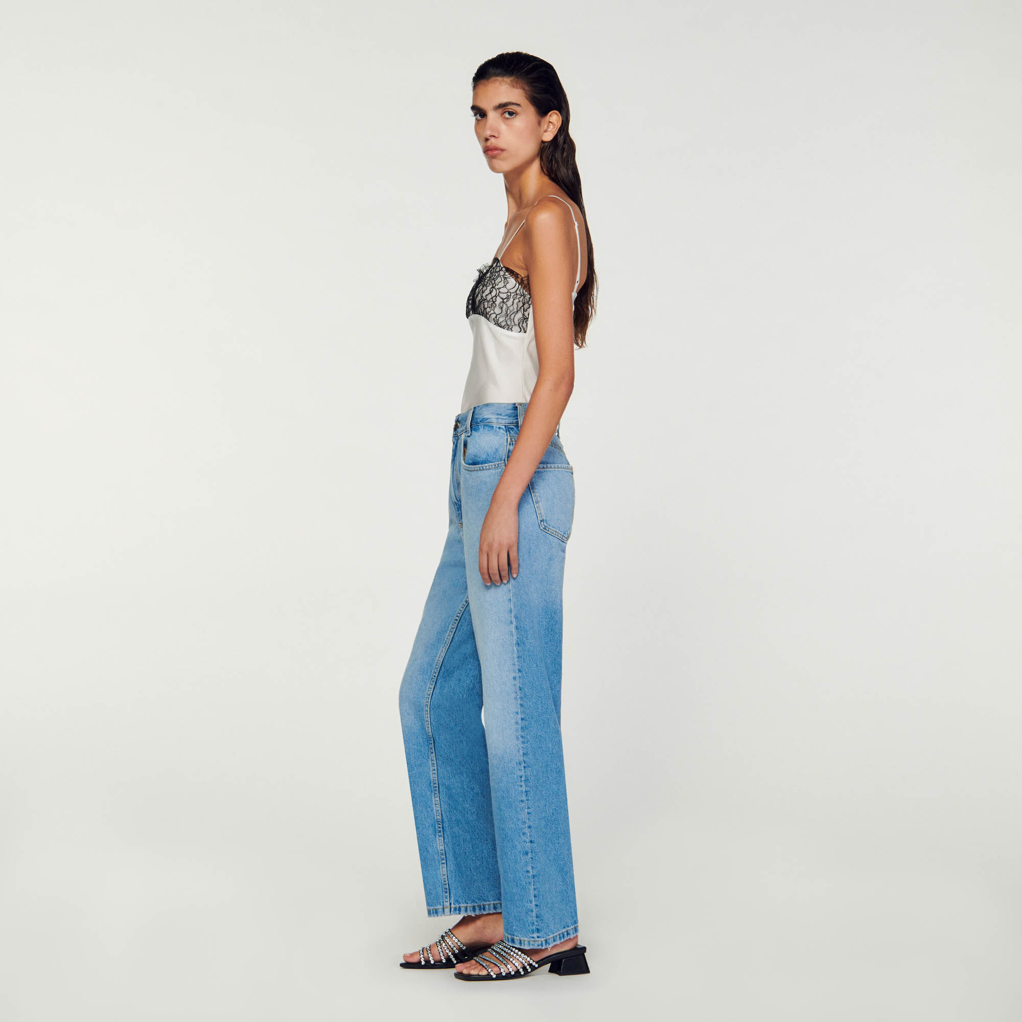 Bibi Low-rise straight-leg jeans - Jeans | Sandro Paris