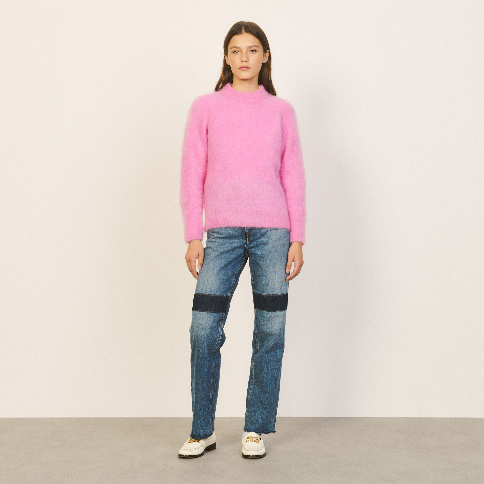 hot pink knitted sweater