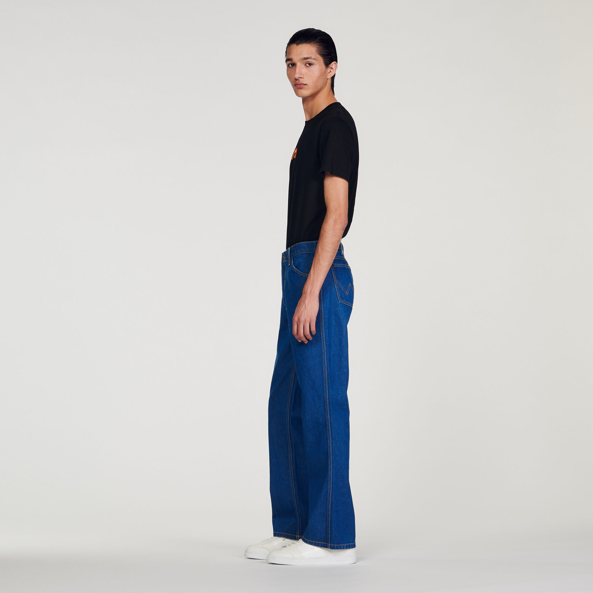 Raw Jean SANDROxWRANGLER faded jeans - Jeans | Sandro Paris