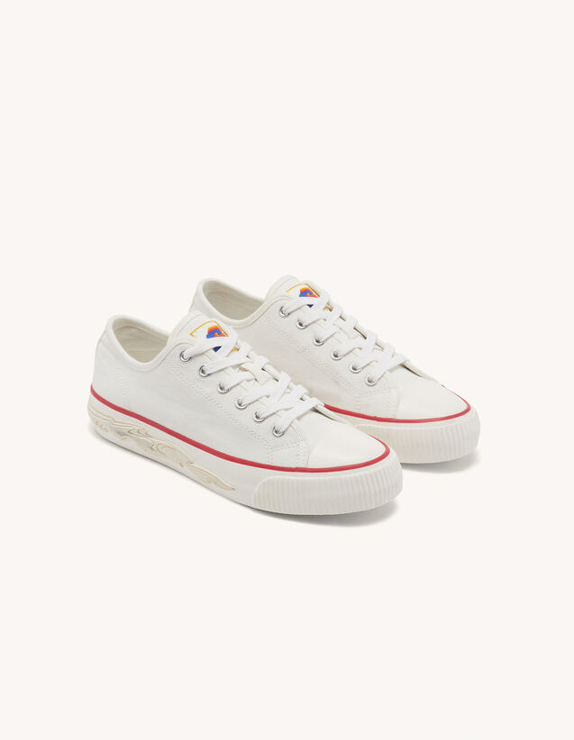 Canvas sneakers with flame sole - Sneakers | Sandro Paris