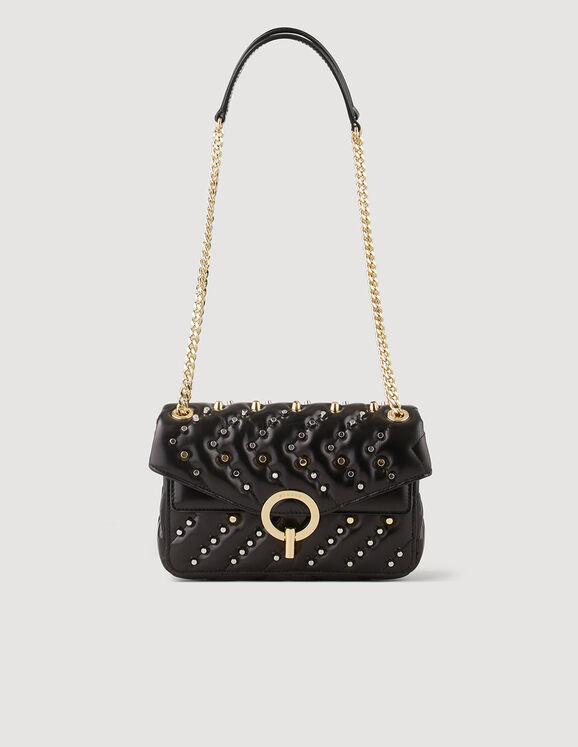 Small studded leather Yza bag Black US_Womens