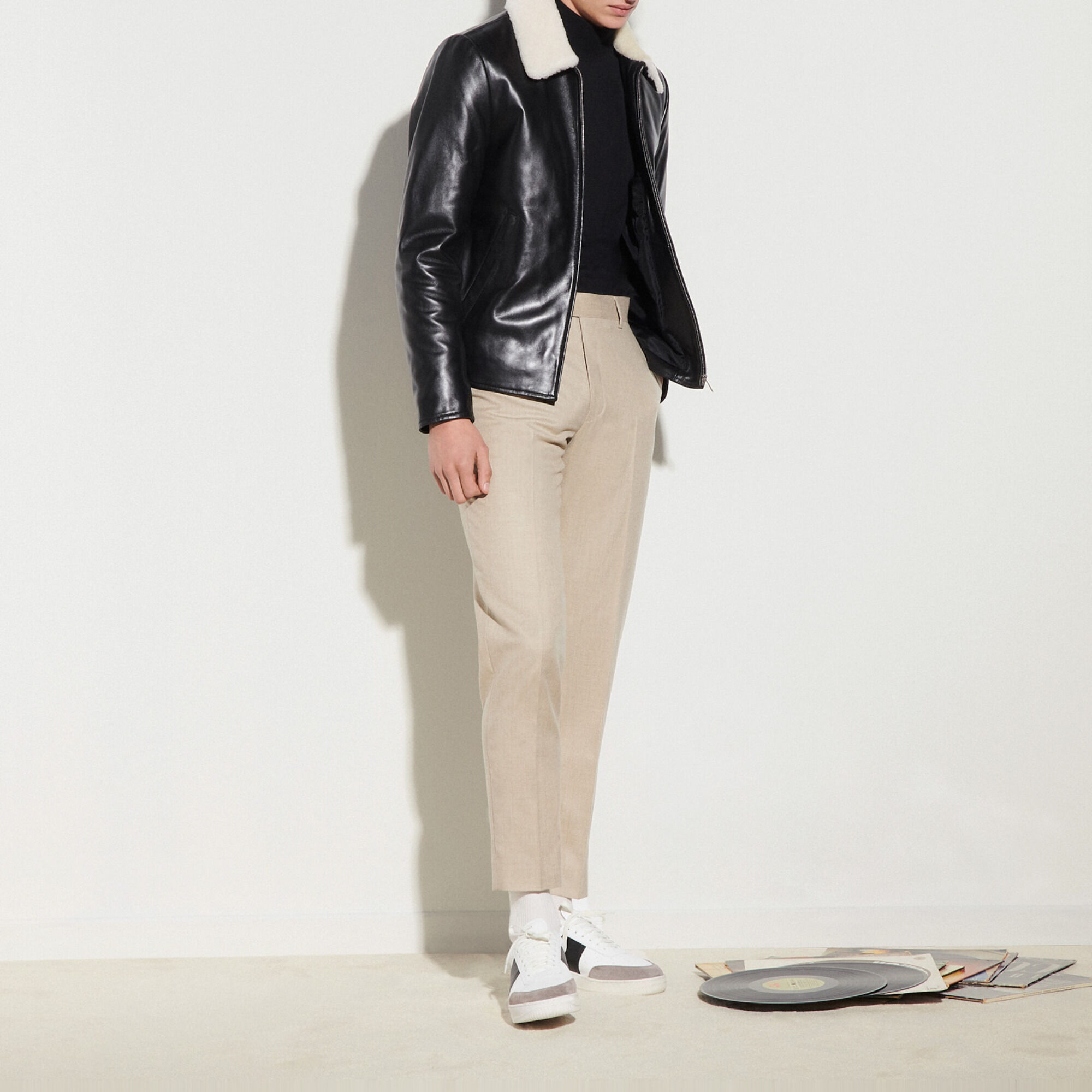 Sandro alan shearling jacket discount