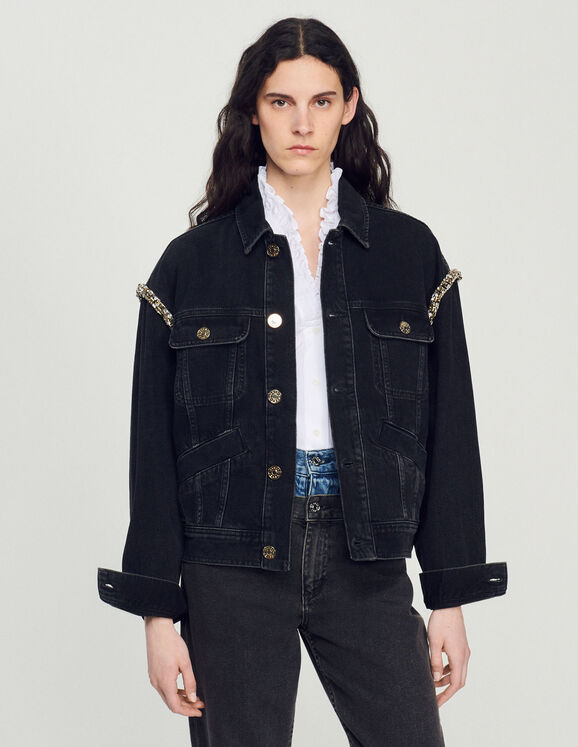 Paloma Oversized denim jacket with rhinestones - Jackets & Blazers ...