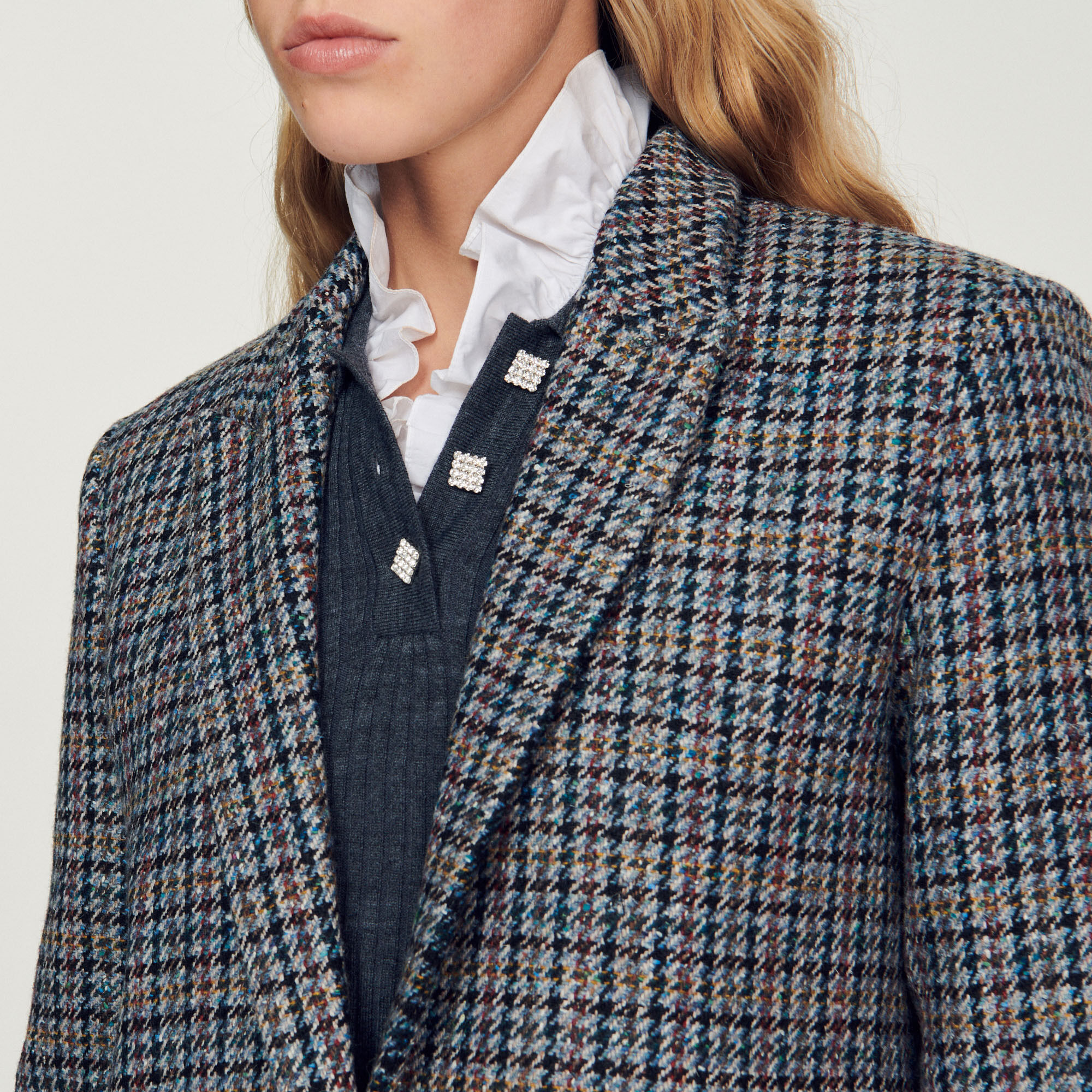 Sandro online checked blazer