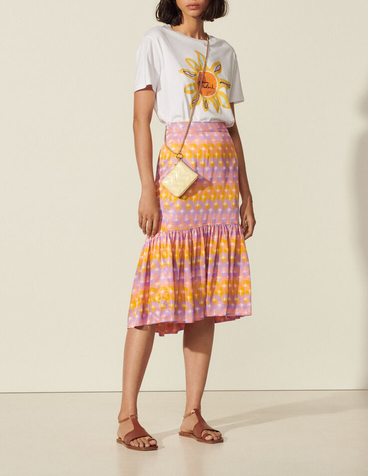 Sandro Long printed skirt Select a size and. 2