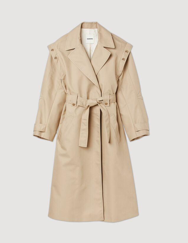 Sandro Trench coat with a wide collar. 2