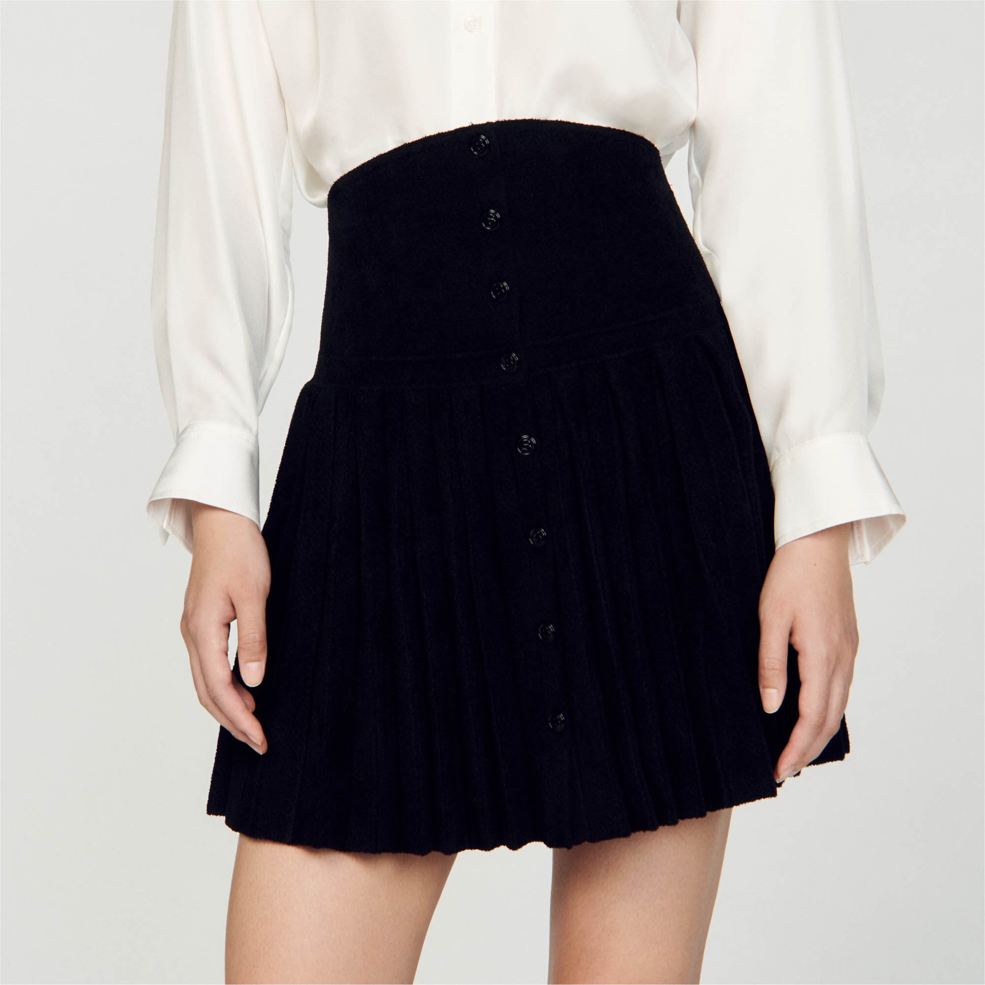 Yani Short velvet knit skirt Skirts Sandro Paris