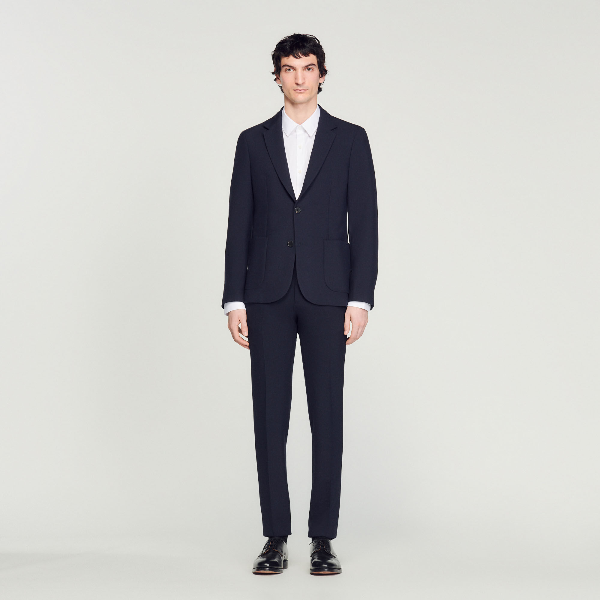 Black Virgin wool suit jacket Suits Blazers Sandro Paris