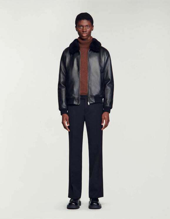 Leather jacket Black US_Men