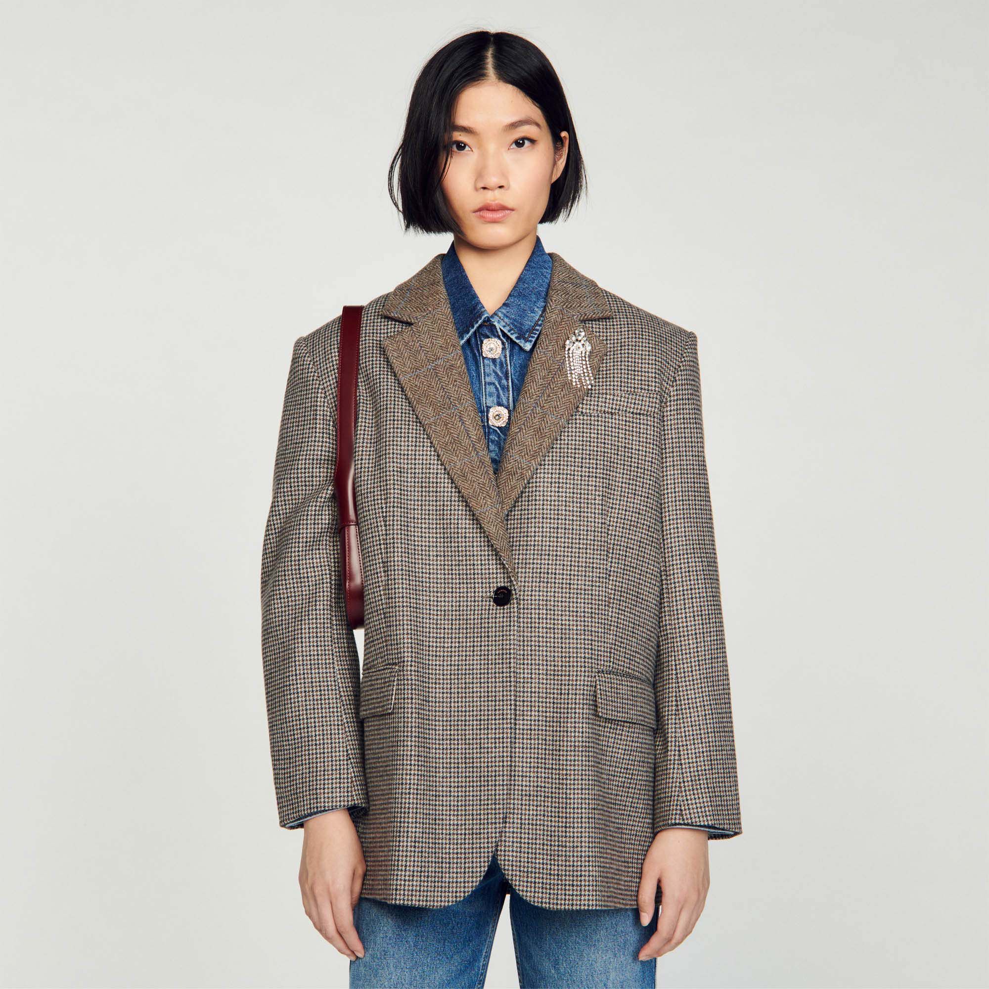 Sandro shop plaid blazer