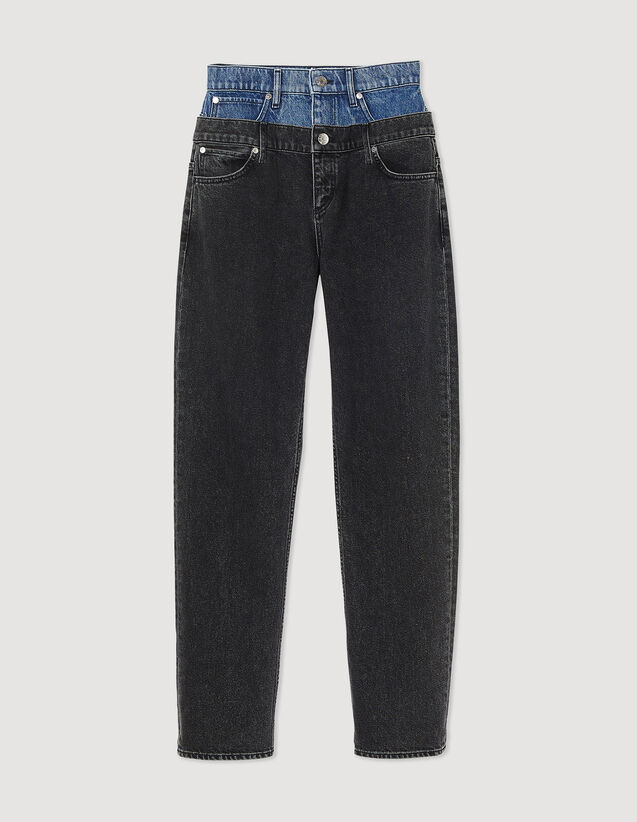 Sandro Two-tone double-waisted jeans Login to add to Wish list. 2