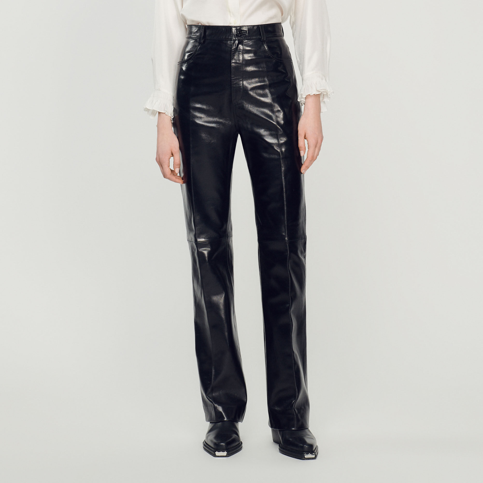 Pantalon discount cuir sandro