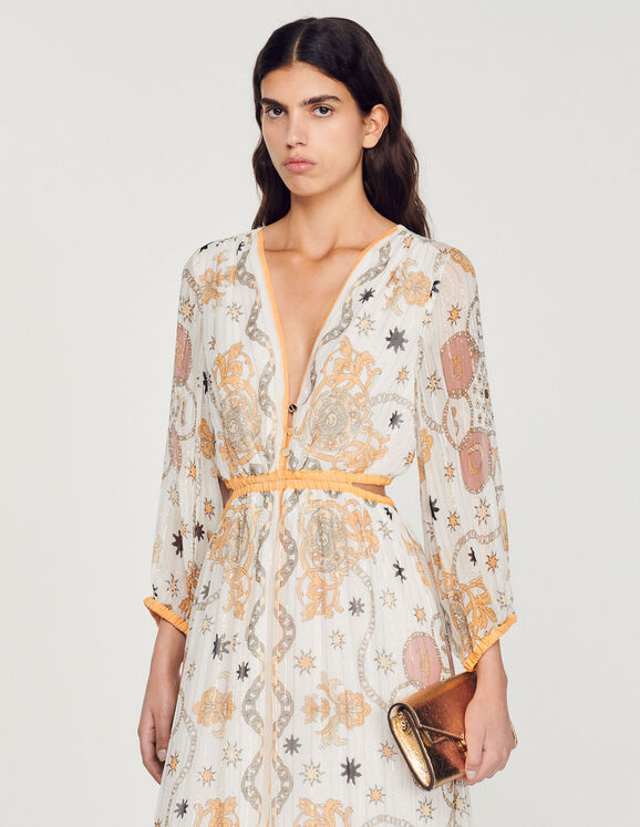 Valldemossa Long floral dress - Dresses | Sandro Paris