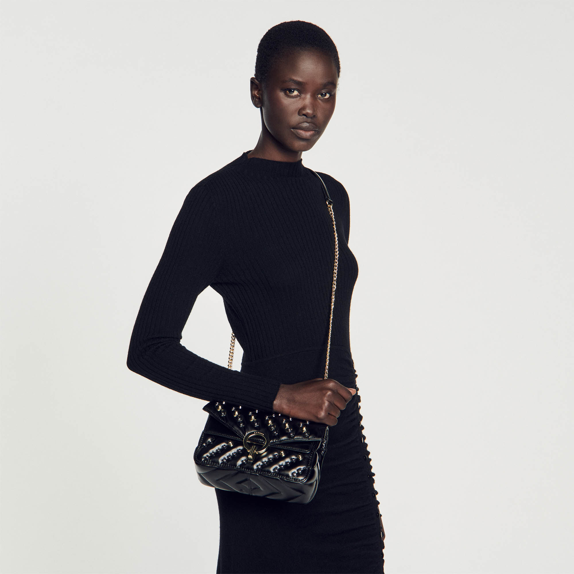 Small studded leather Yza bag