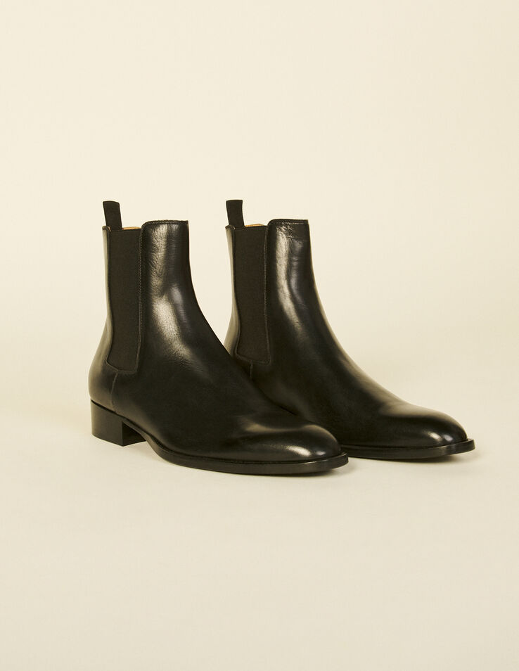 Smooth Leather Chelsea Boots Shoes Sandro Paris