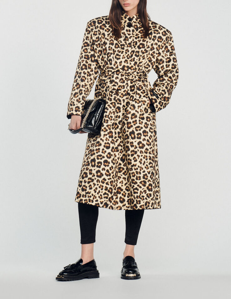 Sandro Oversized leopard-print trench coat. 1