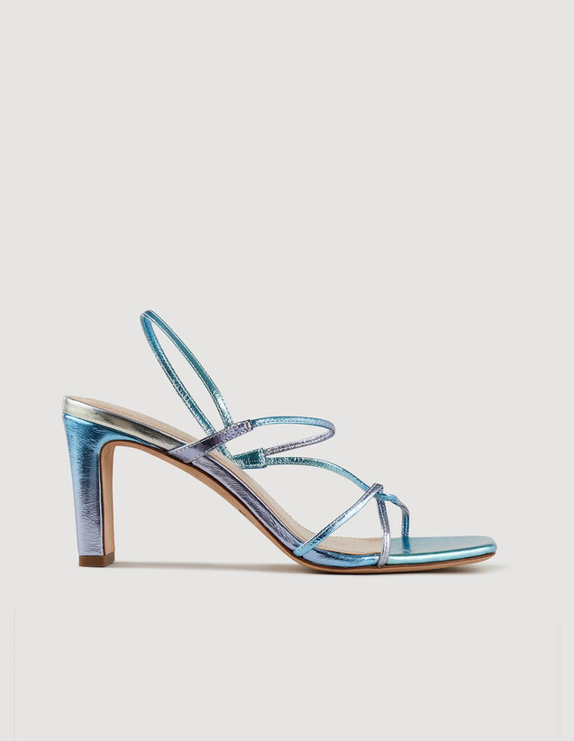 Sandals with thin straps Blue / Silver US_Womens