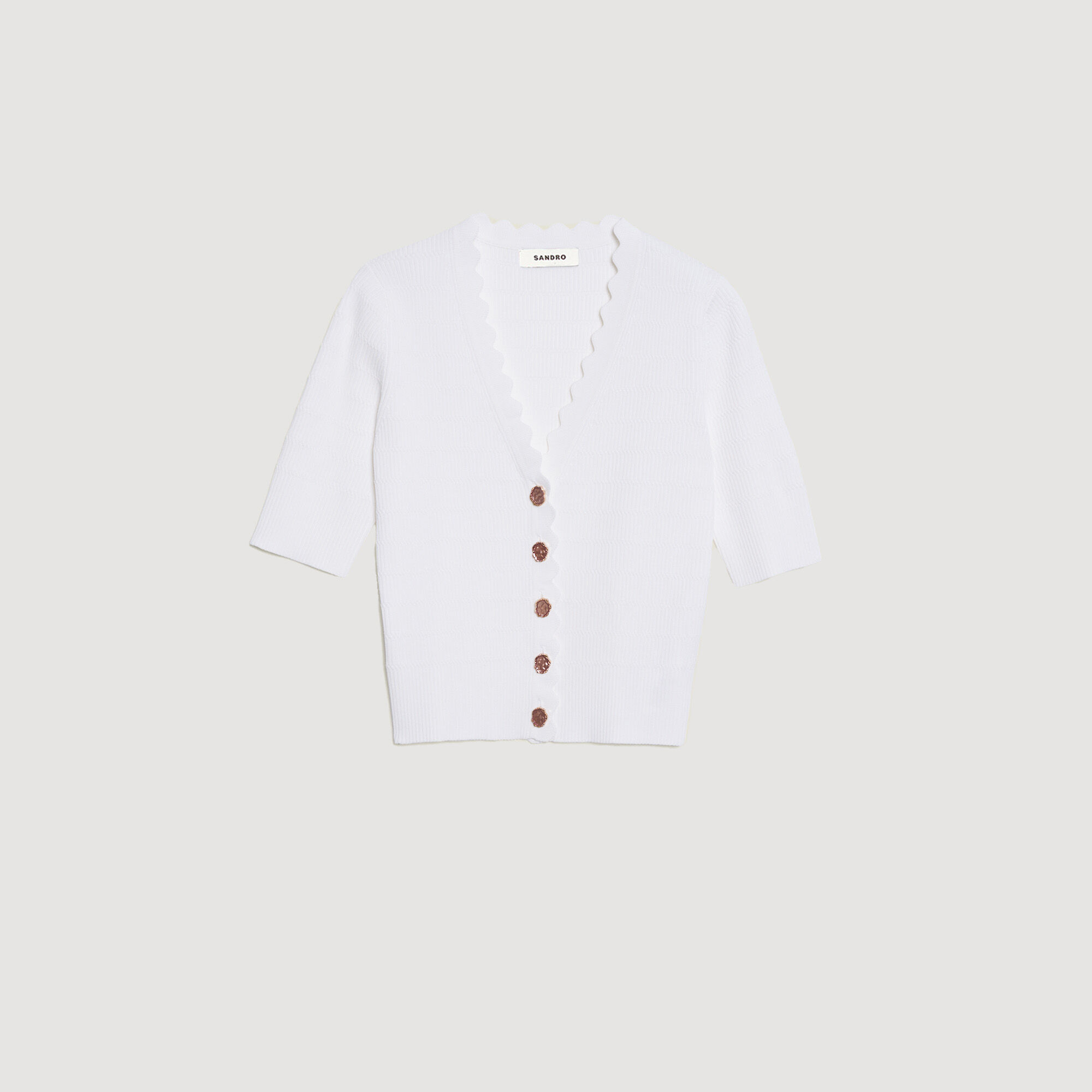 sandro ribbed knit buttoned cardigan