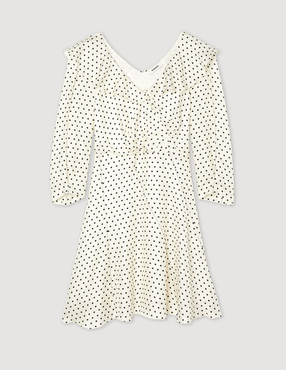 kruipen aanbidden Opgetild Short polka-dot dress - Dresses | Sandro Paris