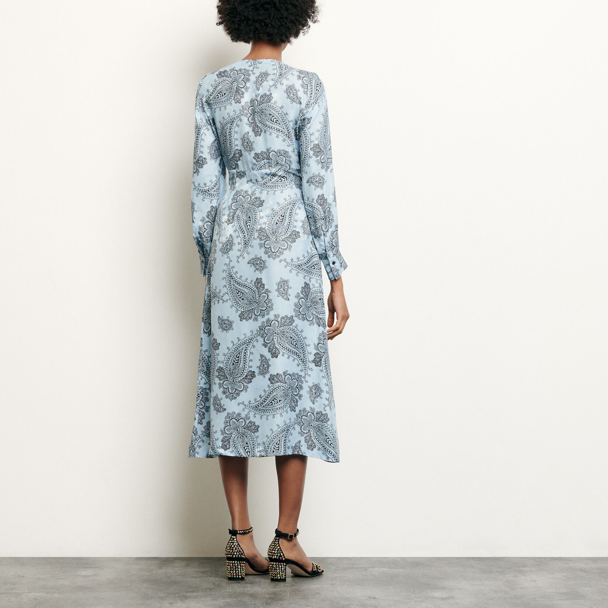 sandro printed midi dress