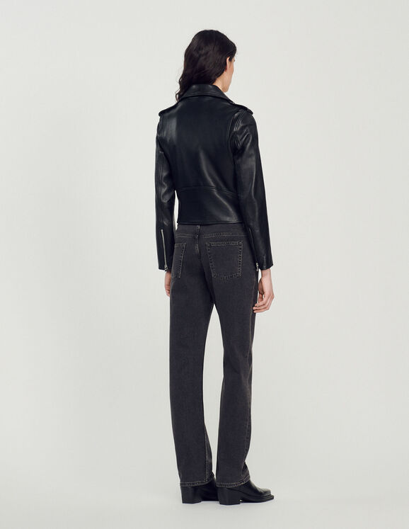 Sandro Women's Jillan Cropped Leather Jacket