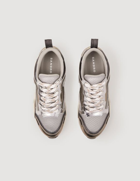 Metallic Silver Sneakers 