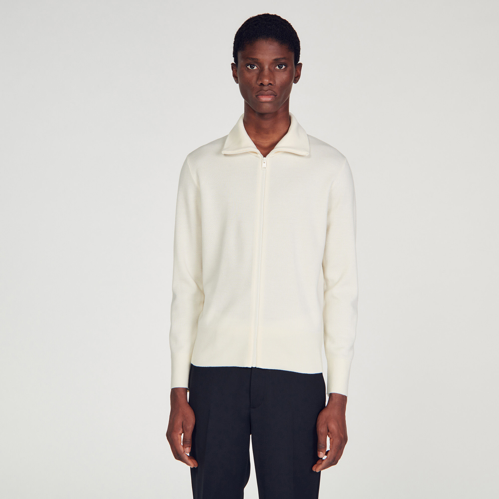 White zip hotsell cardigan