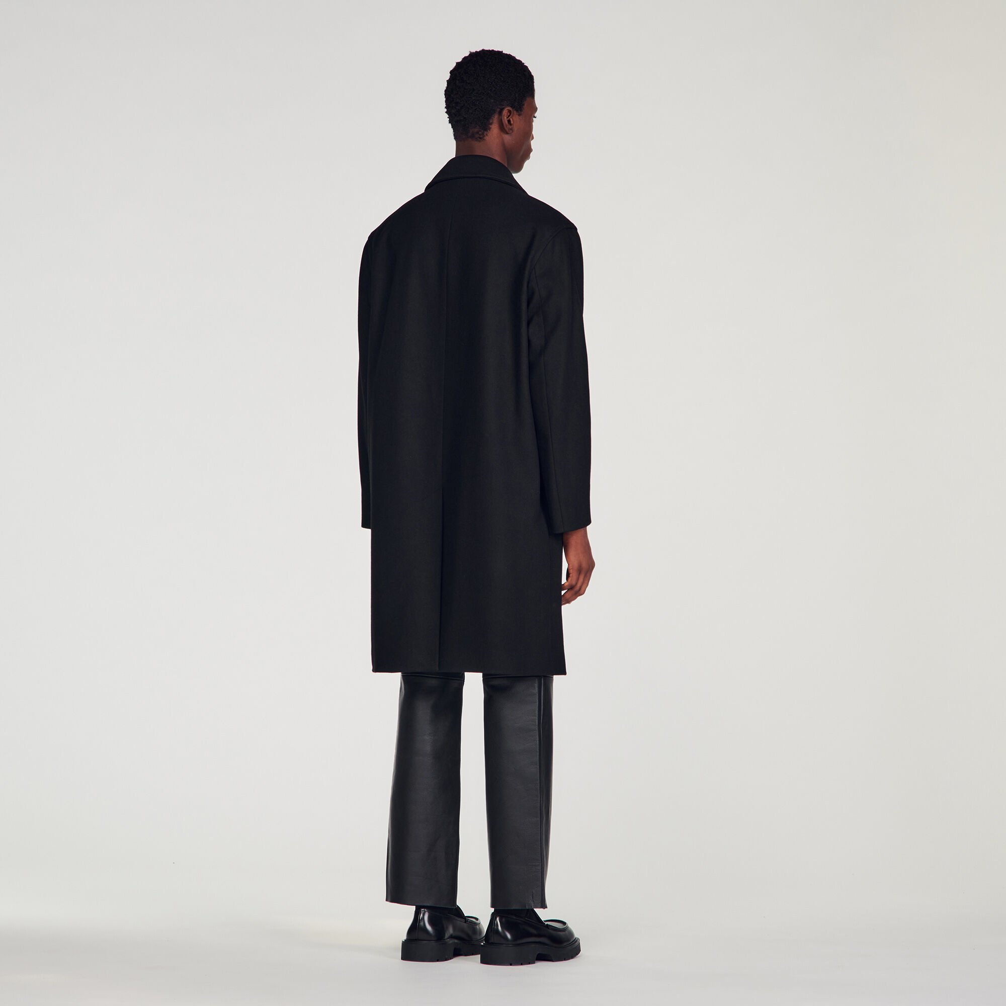 Wool Black Wool and cashmere coat Coats Sandro Paris