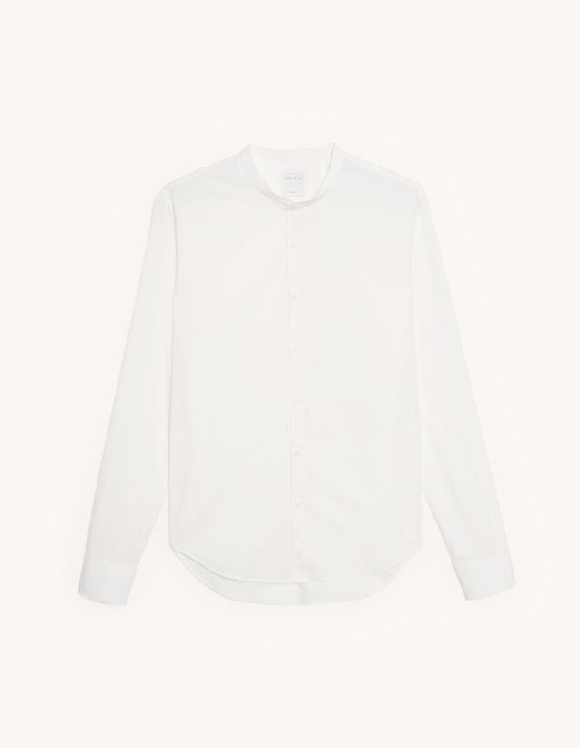 Sandro Cotton shirt with mandarin collar Select a size and. 1 Sandro Cotton shirt with mandarin collar Select a size and. 1