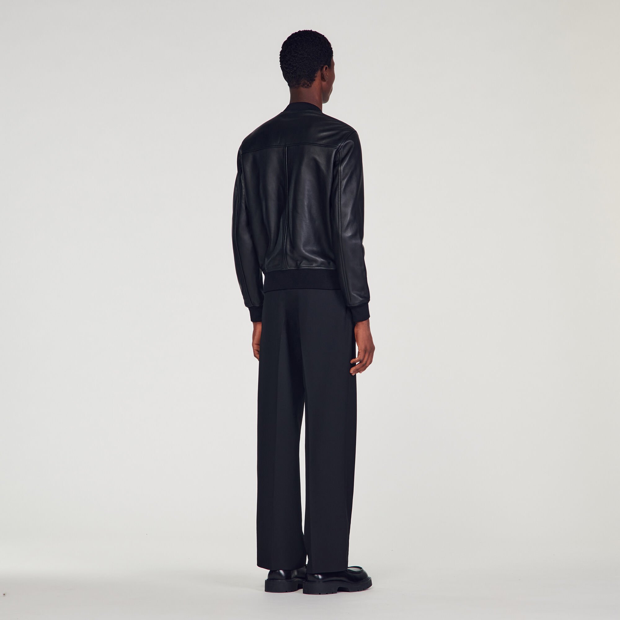 Sandro leather shop coat