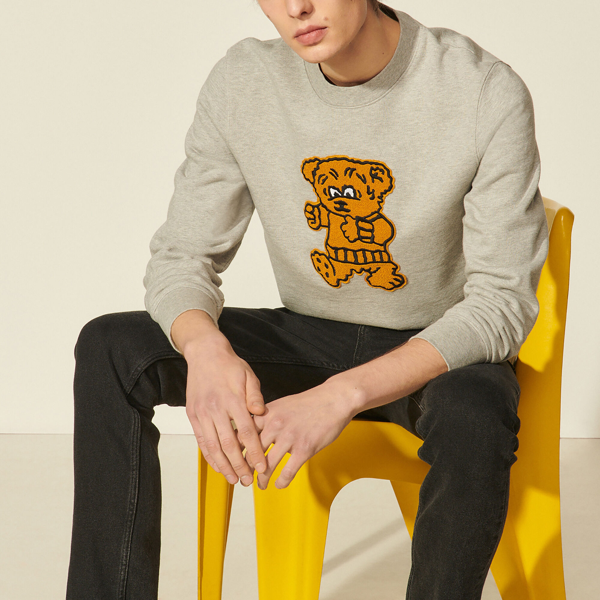 Sandro Sweatshirt with bear patch - 3607171678358 Sandro Sweatshirt with bear patch - 3607171678358