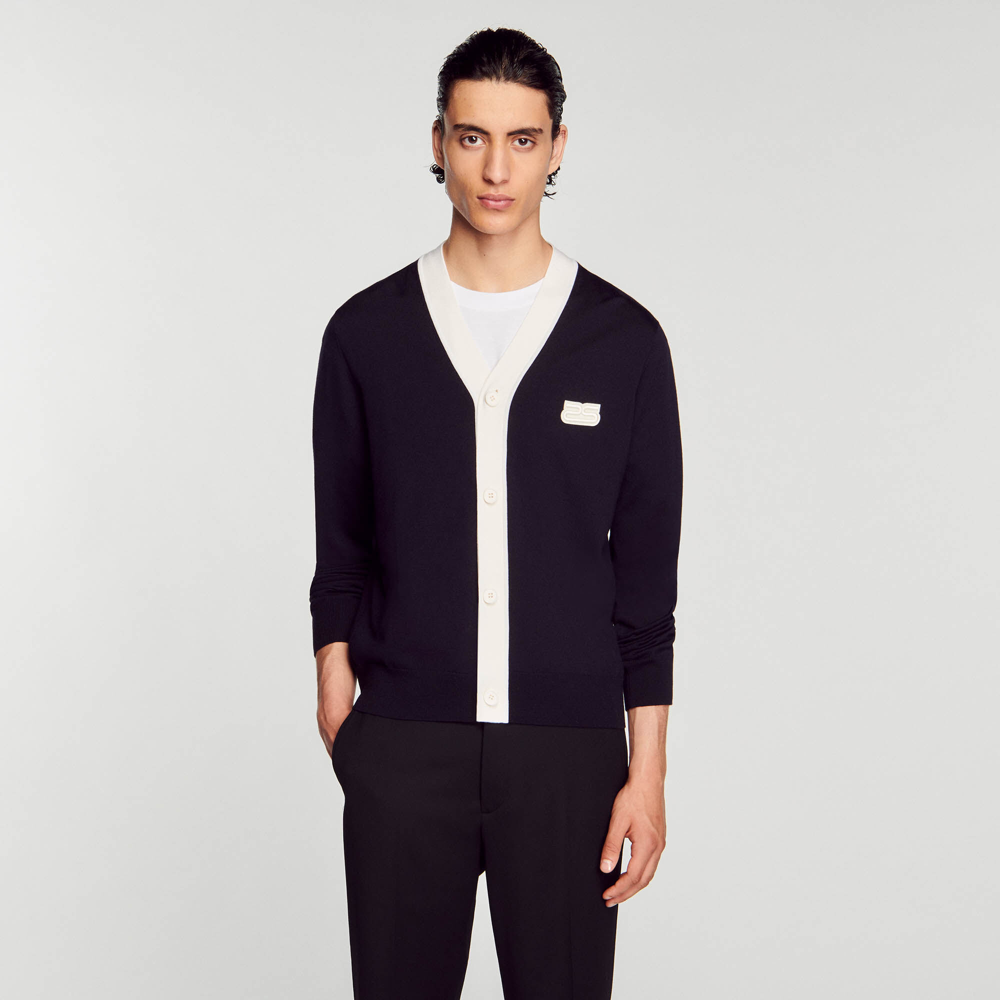 Sandro fine new arrivals knit collegiate cardigan