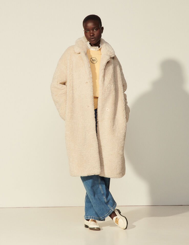 Sandro Long faux fur coat. 2